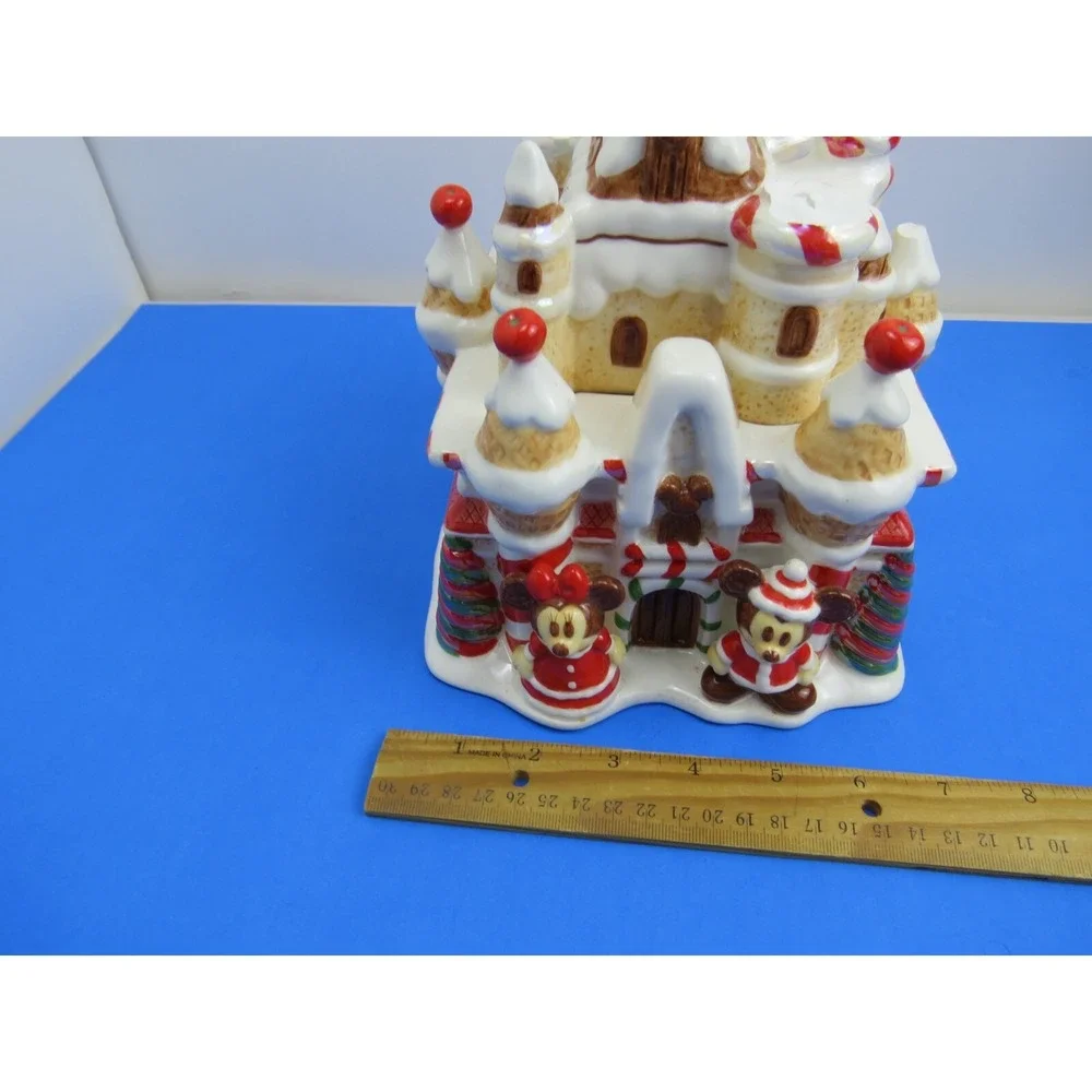 Disney Mickey and Minnie Christmas Gingerbread Castle Ceramic Cookie Jar